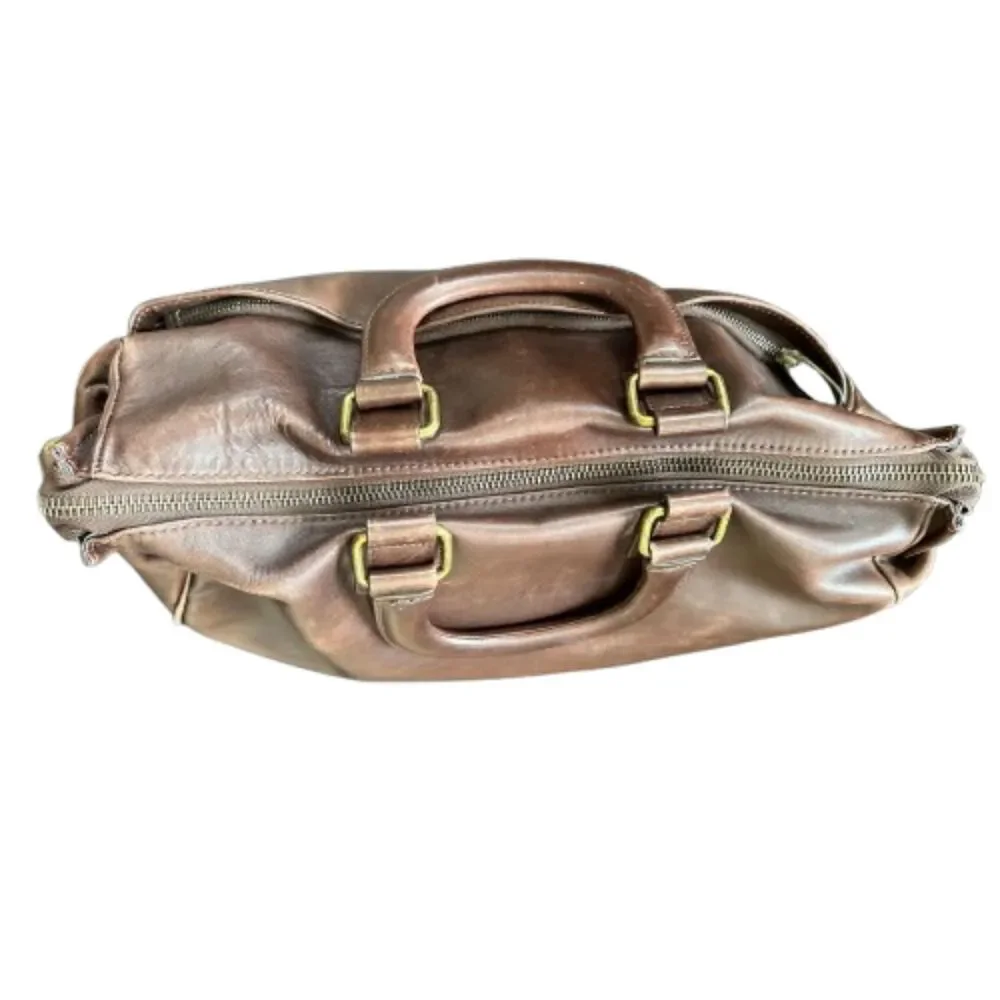 Bosca Brown Italian Leather Briefcase Men's Messenger Bag Tote Laptop Satchel
